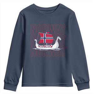 Norwegian Viking Ship Flag Boat Norway Heritage Youth Sweatshirt