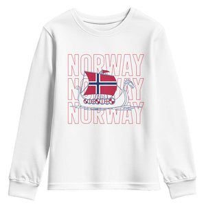 Norwegian Viking Ship Flag Boat Norway Heritage Youth Sweatshirt