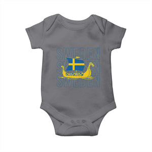 Swedish Viking Ship Sverige Sweden Flag Boat Viking Baby Onesie