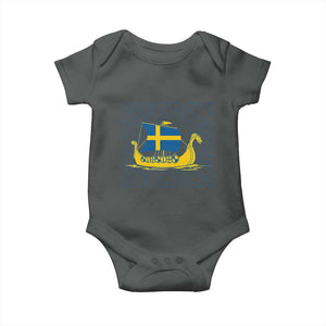 Swedish Viking Ship Sverige Sweden Flag Boat Viking Baby Onesie