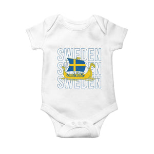 Swedish Viking Ship Sverige Sweden Flag Boat Viking Baby Onesie