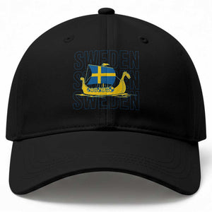 Swedish Viking Ship Sverige Sweden Flag Boat Viking Baseball Cap