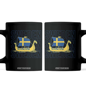 Swedish Viking Ship Sverige Sweden Flag Boat Viking Coffee Mug