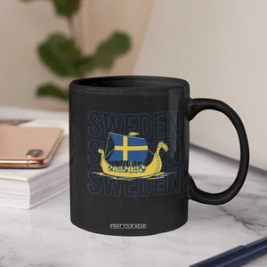 Swedish Viking Ship Sverige Sweden Flag Boat Viking Coffee Mug