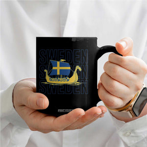 Swedish Viking Ship Sverige Sweden Flag Boat Viking Coffee Mug