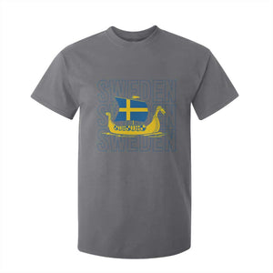 Swedish Viking Ship Sverige Sweden Flag Boat Viking T Shirt For Kid