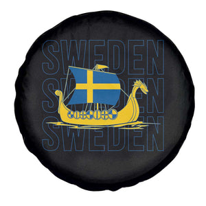 Swedish Viking Ship Sverige Sweden Flag Boat Viking Spare Tire Cover