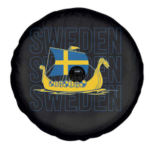 Swedish Viking Ship Sverige Sweden Flag Boat Viking Spare Tire Cover