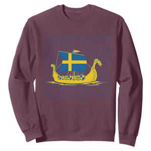 Swedish Viking Ship Sverige Sweden Flag Boat Viking Sweatshirt