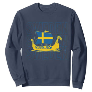 Swedish Viking Ship Sverige Sweden Flag Boat Viking Sweatshirt