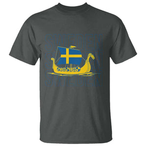 Swedish Viking Ship Sverige Sweden Flag Boat Viking T Shirt