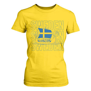 Swedish Viking Ship Sverige Sweden Flag Boat Viking T Shirt For Women