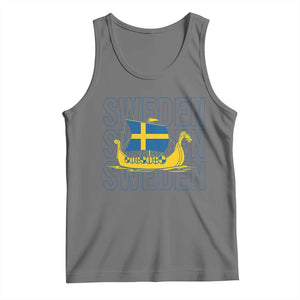 Swedish Viking Ship Sverige Sweden Flag Boat Viking Tank Top
