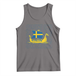 Swedish Viking Ship Sverige Sweden Flag Boat Viking Tank Top