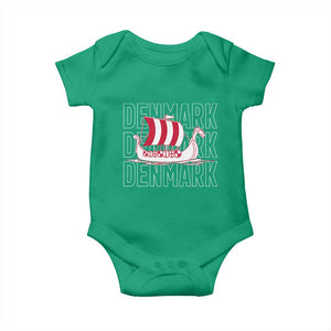 Denmark Flag Viking Ship Danes Danish Roots Dansk Denmark Baby Onesie