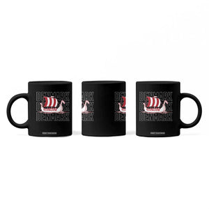 Denmark Flag Viking Ship Danes Danish Roots Dansk Denmark Coffee Mug