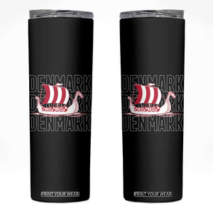 Denmark Flag Viking Ship Danes Danish Roots Dansk Denmark Skinny Tumbler