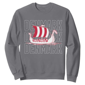 Denmark Flag Viking Ship Danes Danish Roots Dansk Denmark Sweatshirt