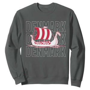 Denmark Flag Viking Ship Danes Danish Roots Dansk Denmark Sweatshirt