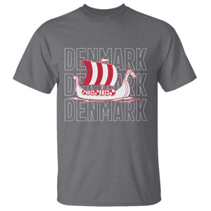 Denmark Flag Viking Ship Danes Danish Roots Dansk Denmark T Shirt