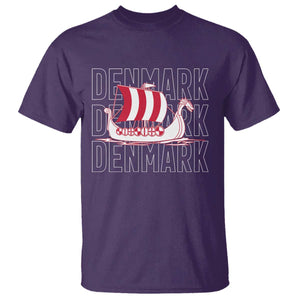 Denmark Flag Viking Ship Danes Danish Roots Dansk Denmark T Shirt