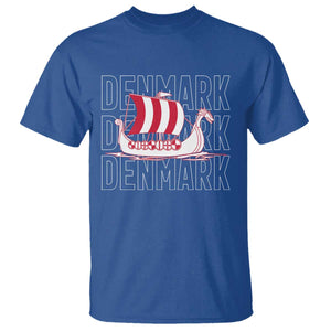 Denmark Flag Viking Ship Danes Danish Roots Dansk Denmark T Shirt