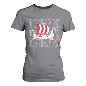 Denmark Flag Viking Ship Danes Danish Roots Dansk Denmark T Shirt For Women