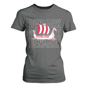 Denmark Flag Viking Ship Danes Danish Roots Dansk Denmark T Shirt For Women