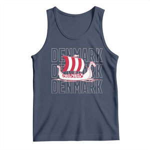 Denmark Flag Viking Ship Danes Danish Roots Dansk Denmark Tank Top
