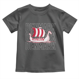 Denmark Flag Viking Ship Danes Danish Roots Dansk Denmark Toddler T Shirt