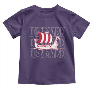 Denmark Flag Viking Ship Danes Danish Roots Dansk Denmark Toddler T Shirt