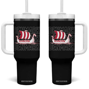 Denmark Flag Viking Ship Danes Danish Roots Dansk Denmark Tumbler With Handle