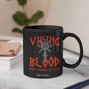 Viking Blood Runs Through My Veins Coffee Mug Compass Vegvisir Nordic Rune Celtic