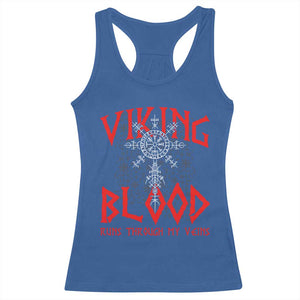 Viking Blood Runs Through My Veins Racerback Tank Top Compass Vegvisir Nordic Rune Celtic