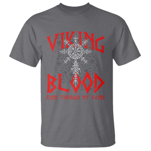 Viking Blood Runs Through My Veins T Shirt Compass Vegvisir Nordic Rune Celtic
