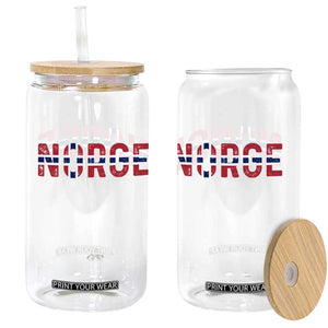 Norge Flag Norway Glass Can Norwegian Home Love Family