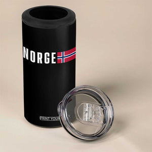Norway Norge Norwegian Flag Graphic 4 in 1 Can Cooler Tumbler