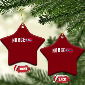 Norway Norge Norwegian Flag Graphic Ceramic Ornament