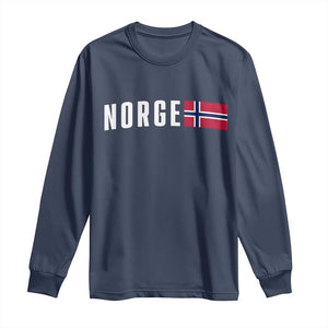 Norway Norge Norwegian Flag Graphic Long Sleeve Shirt