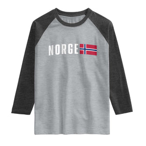 Norway Norge Norwegian Flag Graphic Raglan Shirt