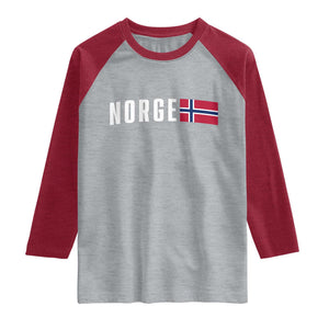 Norway Norge Norwegian Flag Graphic Raglan Shirt