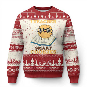 I Teach Smart Cookies Ugly Christmas Sweater Funny Teacher TS14 Beige Red Print Your Wear