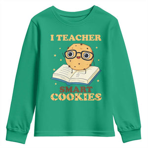 I Teach Smart Cookies Youth Sweatshirt Funny Teacher TS14 Irish Green Print Your Wear