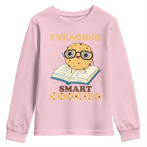 I Teach Smart Cookies Youth Sweatshirt Funny Teacher TS14 Light Pink Print Your Wear