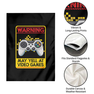 Funny Video Gamer Garden Flag Warning May Yell At Video Games TS14 Print Your Wear