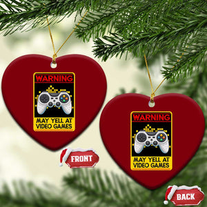 Funny Video Gamer Ceramic Ornament Warning May Yell At Video Games TS14 Print Your Wear