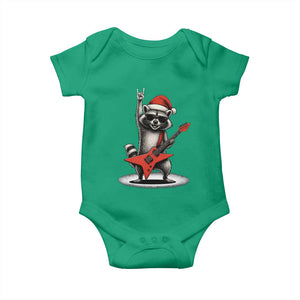Funny Raccoon Rock Music Christmas Baby Onesie TS14 Irish Green Print Your Wear