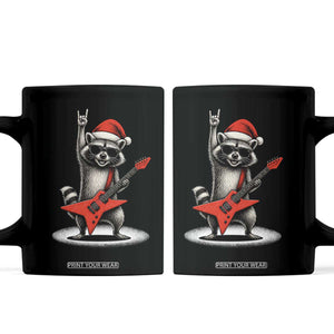 Funny Raccoon Rock Music Christmas Coffee Mug TS14 Black Print Your Wear