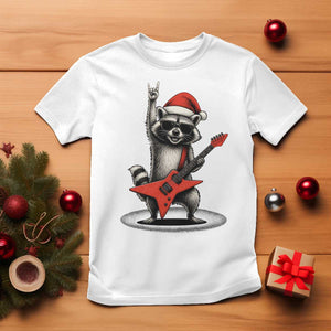 Funny Raccoon Rock Music Christmas T Shirt TS14 White Print Your Wear