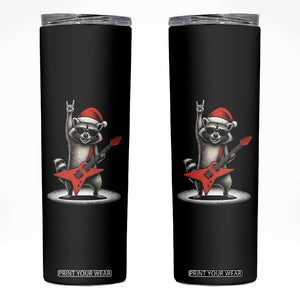 Funny Raccoon Rock Music Christmas Skinny Tumbler TS14 Black Print Your Wear